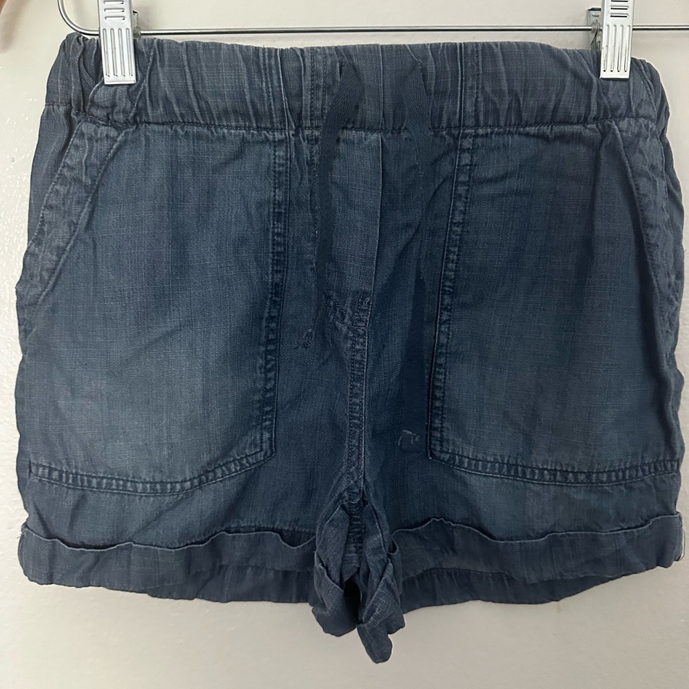 For The Republic Blue Tencel Shorts